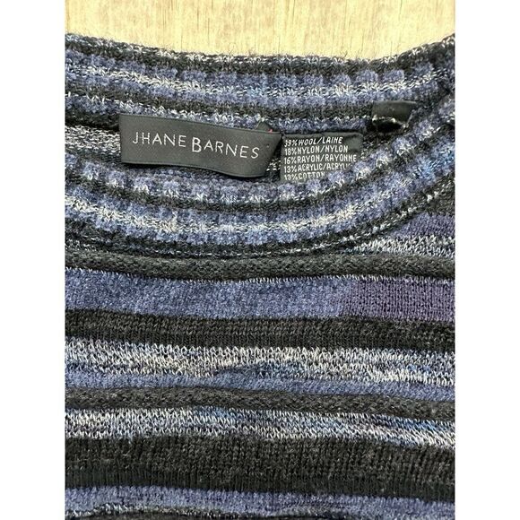 Jhane Barnes Neiman Marcus Sweater Mens Large Blues Abstract Speckled Wool Rayon - Picture 2 of 6